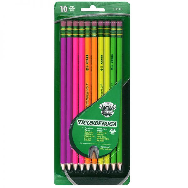 Ticonderoga® Ticonderoga® Premium Neon Wood Pencils, Pack of 10