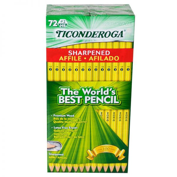Ticonderoga® Original Ticonderoga® Pencils, Pre-Sharpened, Box of 72