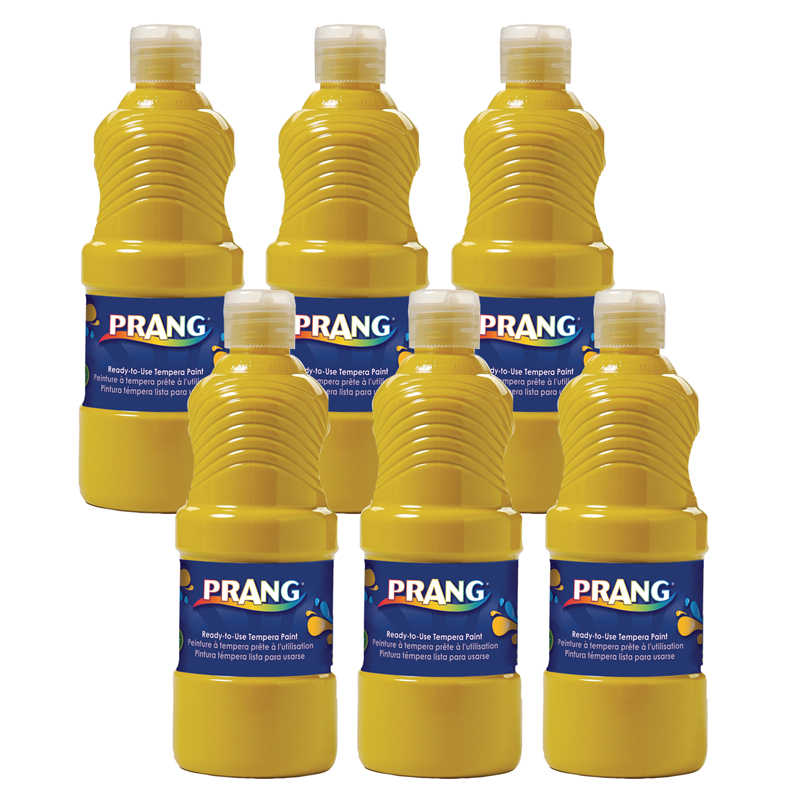 Prang® Ready-to-Use Tempera Paint, Yellow, 16 oz, Pack of 6