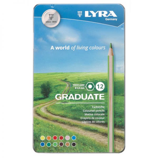 Lyra Graduate Colored Pencils, Metal Box of 12