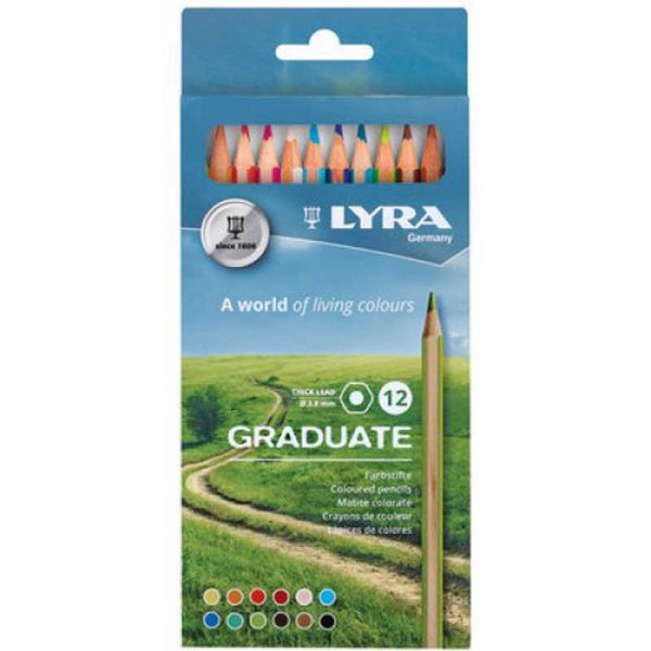 Lyra Graduate Colored Pencils, Cardboard Box of 12