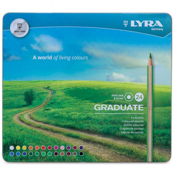 Lyra Graduate Colored Pencils, Metal Box of 24