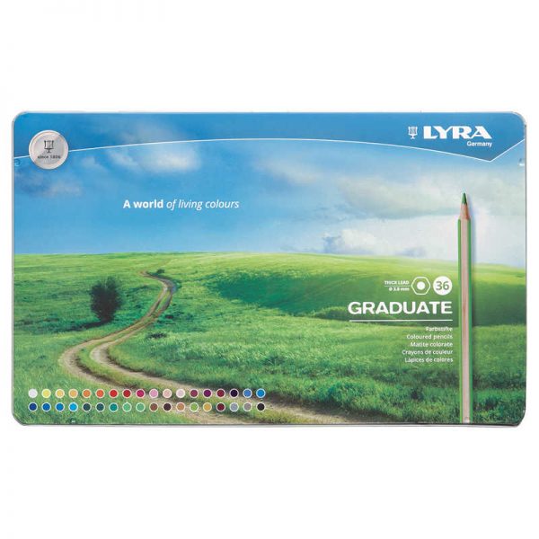 Lyra Graduate Colored Pencils, Metal Box of 36