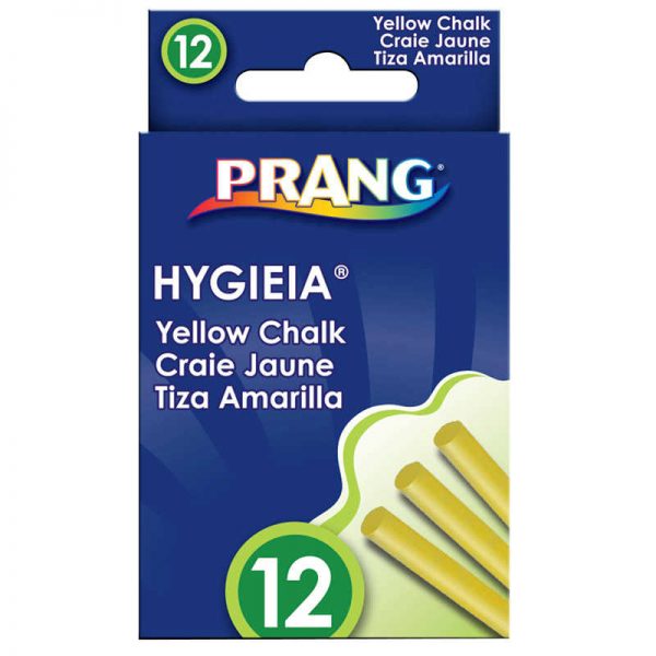 Prang® Hygieia® Dustless Board Chalk, Yellow, 12 Pieces
