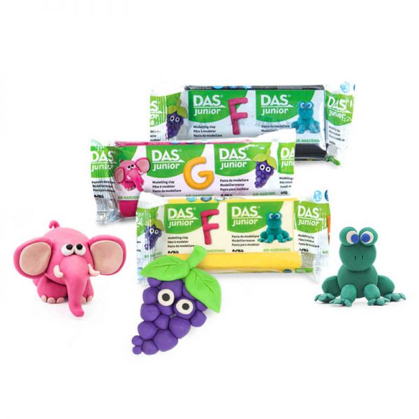 DAS Junior Modeling Clay, Assorted Colors, Pack of 10