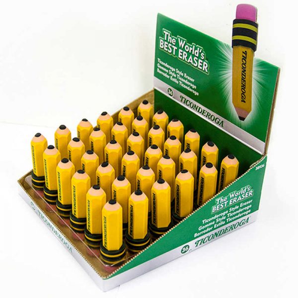 Ticonderoga® Ticonderoga® Pencil Shaped Erasers, Pack of 36