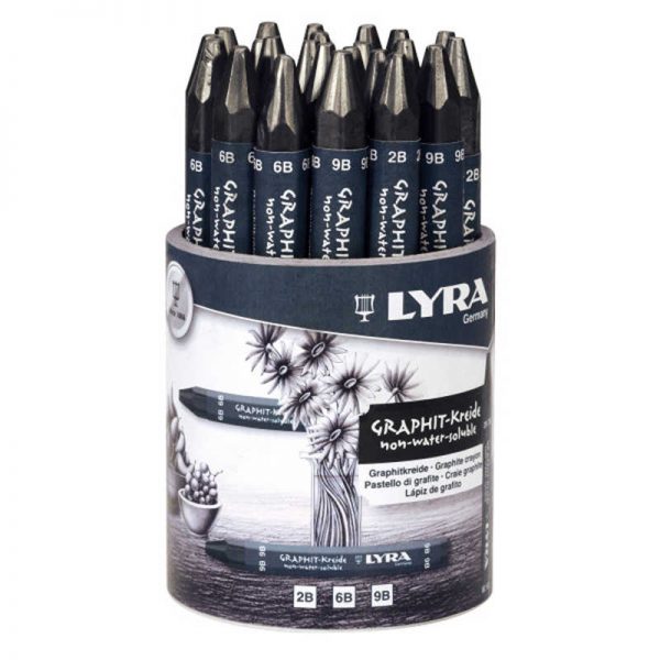 Lyra Rembrandt Non Water Soluble Graphite Crayons, Assorted Degrees, Set of 24