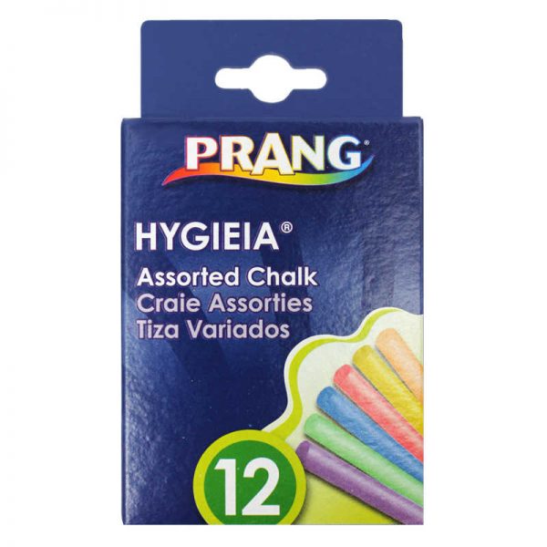 Prang® Hygieia® Dustless Board Chalk, Assorted Colors, Pack of 12