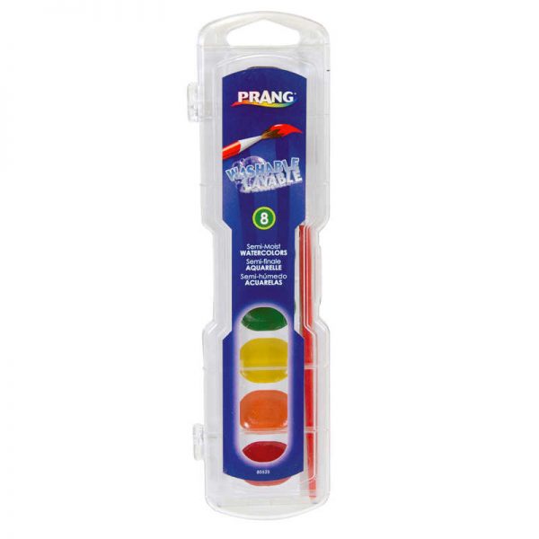 Prang® Prang® Semi-Moist Washable Watercolor Set, 8 colors