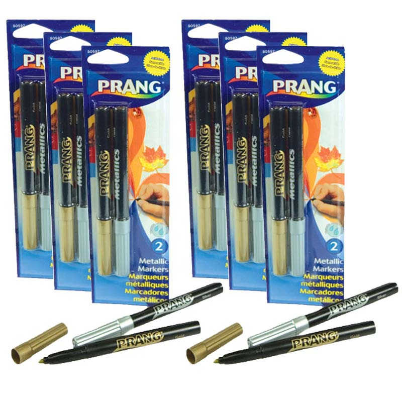 TeachersParadise Prang® Metallic Art Markers, Bullet Tip, Silver