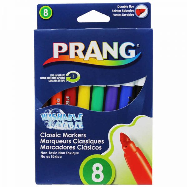 Prang® Prang® Washable Art Markers, Bullet Tip, 8 Classic Colors