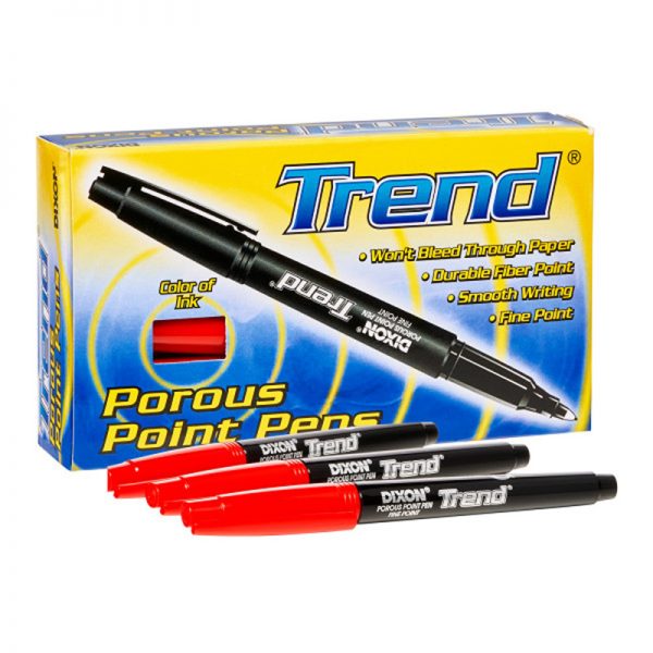 Dixon® Trend Porous Point Pens, 12 Count, Red
