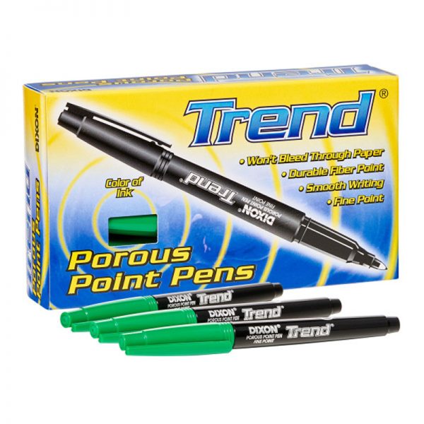 Dixon® Trend Porous Point Pens, 12 Count, Green