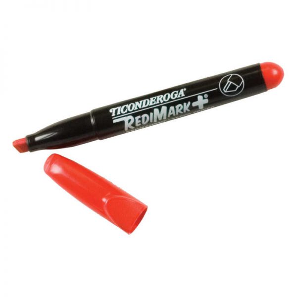 Ticonderoga® RediMark+® Chisel Tip Permanent Markers, Red, Pack of 12