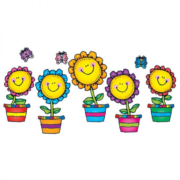 D.J. Inkers Blooming Flowers Bulletin Board Sets - Decorative