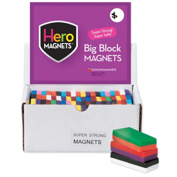 Dowling Magnets® Hero Magnets™ Block Magnets, Display Box of 40
