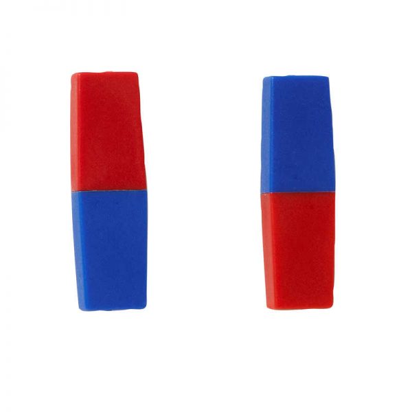 Dowling Magnets® North/South Bar Magnets 3", Red/Blue Poles, Pack of 2