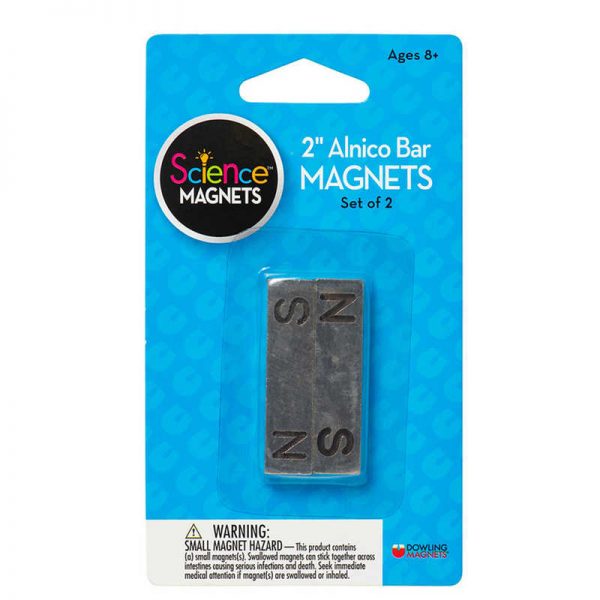 Dowling Magnets® Alnico Bar Magnets, 2", N/S Stamped, Pack of 2