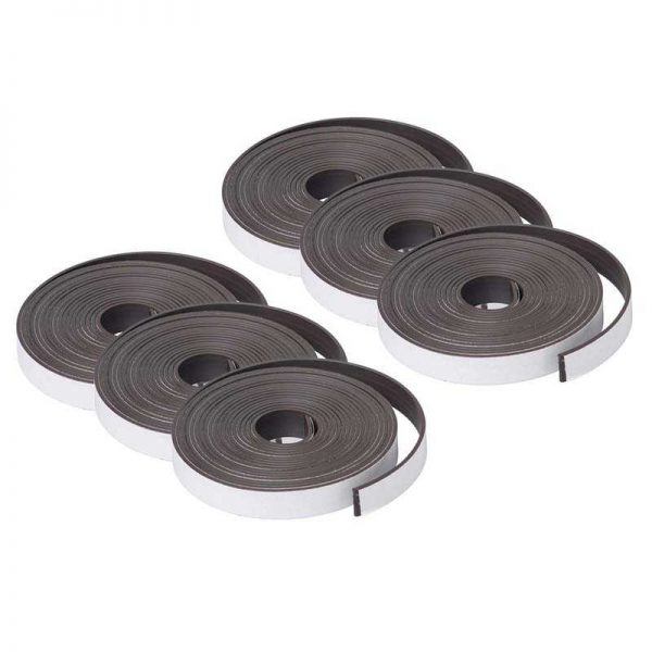 Dowling Magnets® Adhesive Magnet Strip Roll, 0.5" x 10', 6 Rolls