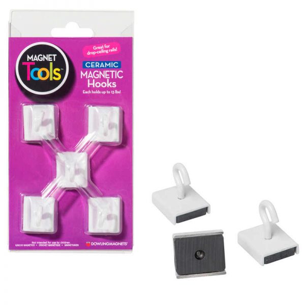 Dowling Magnets® Ceramic Ceiling Hooks-Set of Five