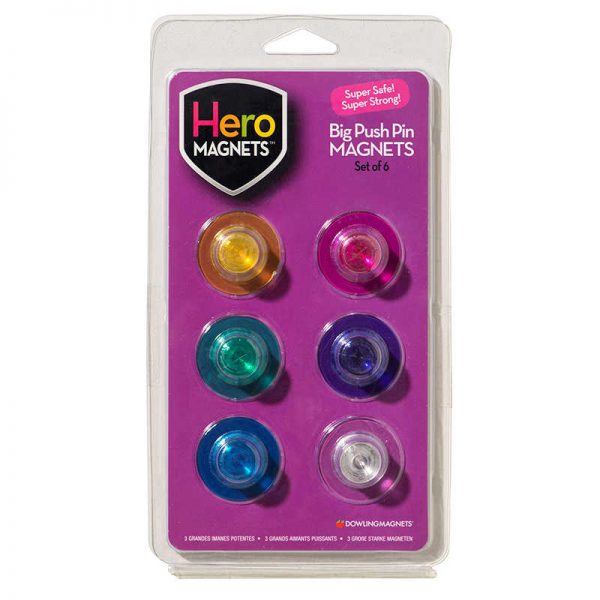 Dowling Magnets® Hero Magnets™ Big Push Pin Magnets