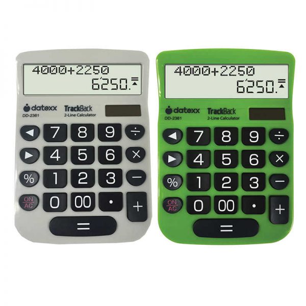 Datexx 2-Line TrackBack Desktop Calculator