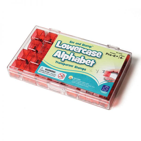 Educational Insights See & Stamp Alphabet Transparent Stamps, Lowercase 5/8"
