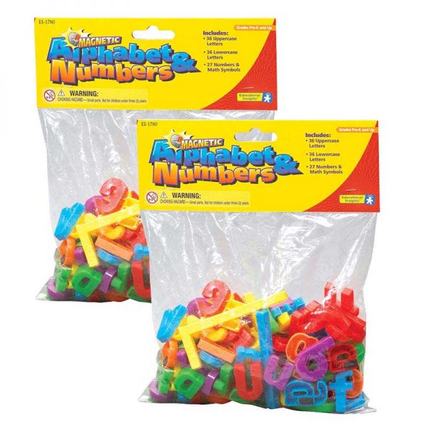 Educational Insights Magnetic Letters & Numbers, 99 Pieces Per Pack, 2 Packs