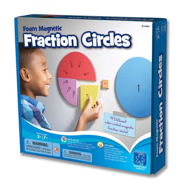 Educational Insights Foam Magnetic Fraction Circles, 87 Pieces
