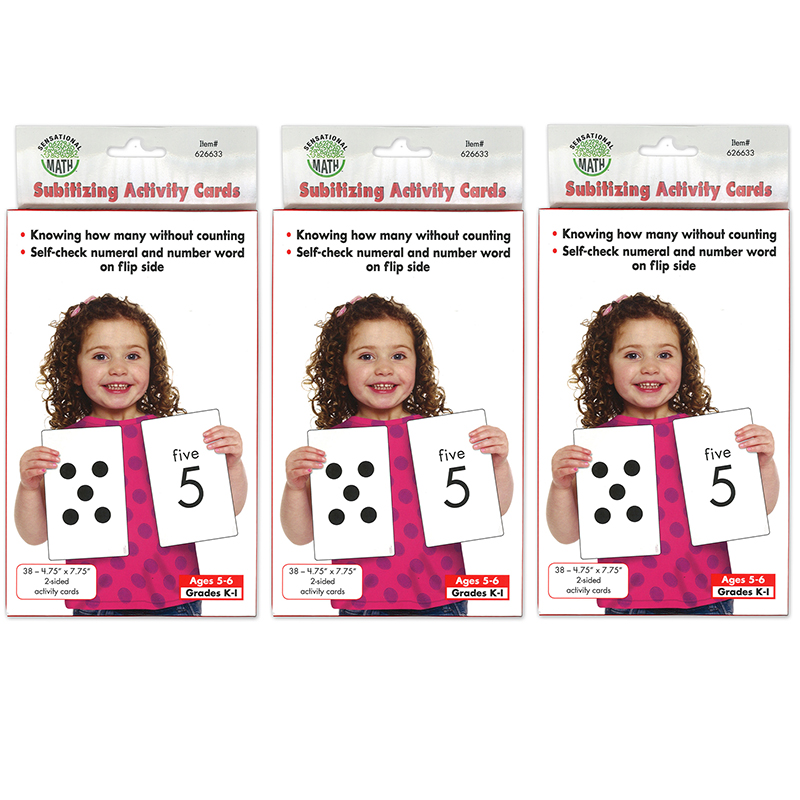 Sensational Math™ Subitizing Activity Cards, 38 Per Pack, 3 Packs
