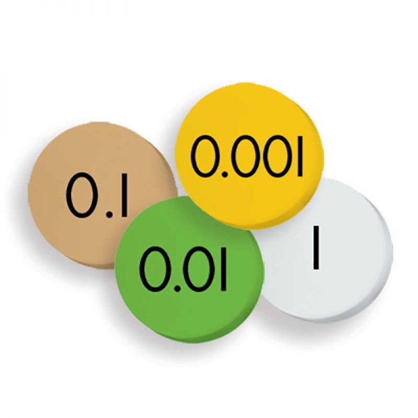 Sensational Math™ 4-Value Decimals to Whole Number Place Value Discs, 100 Discs