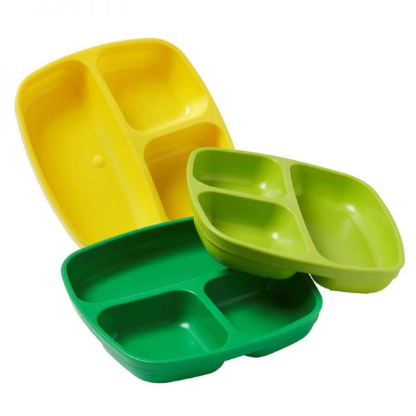 ECR4Kids My First Meal Pal Divided Plates, Citrus, Set of 3