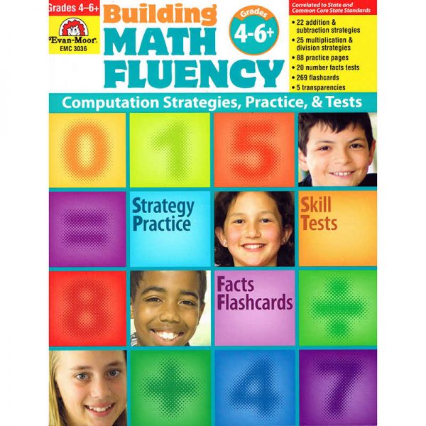 Evan-Moor Educational Publishers Building Math Fluency Book, Grade 4-6+