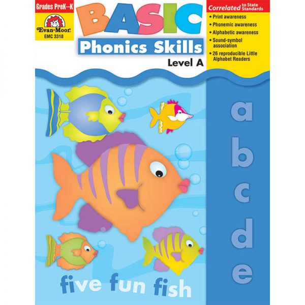 Evan-Moor Educational Publishers Basic Phonics Skills Book, Grades Pre-K-K (Level A)