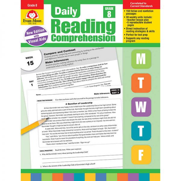 Evan-Moor Educational Publishers Daily Reading Comprehension, Teacher's Edition, Grade 8