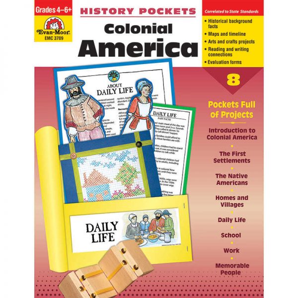 Evan-Moor Educational Publishers History Pockets, Colonial America