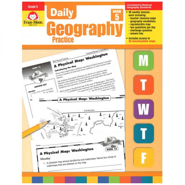 Evan-Moor Educational Publishers Daily Geography Practice Book, Teacher's Edition, Grade 5