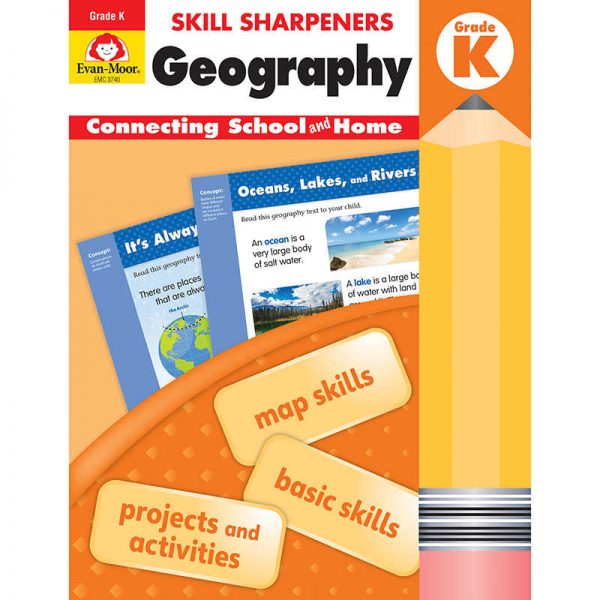 Evan-Moor Educational Publishers Skill Sharpeners: Geography, Grade K - Activity Book
