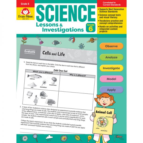Evan-Moor Educational Publishers Science Lessons and Investigations, Grade 6
