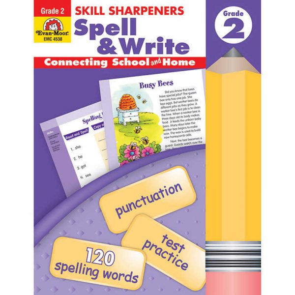 Evan-Moor Educational Publishers Skill Sharpeners Spell & Write Book, Grade 2
