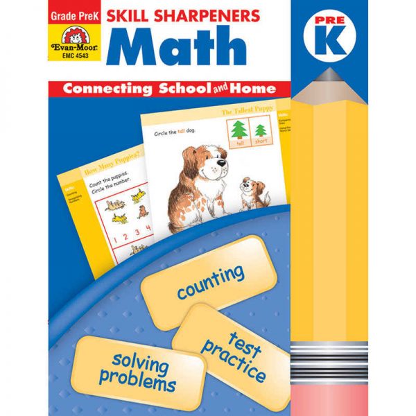 Evan-Moor Educational Publishers Skill Sharpeners Math Book, Grade PreK