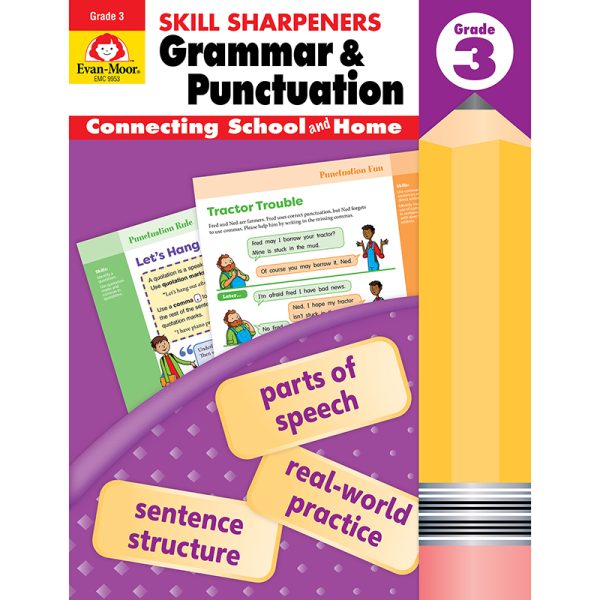 Evan-Moor Educational Publishers Skill Sharpeners: Grammar & Punctuation Activity Book, Grade 3