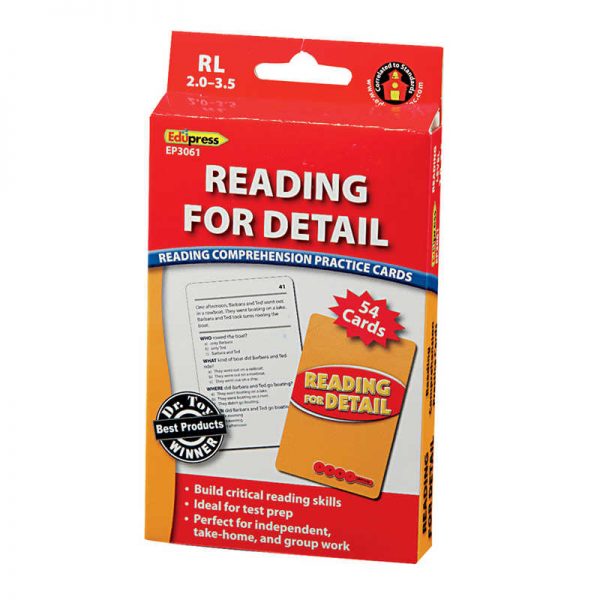 Edupress™ Reading for Detail Practice Cards, Levels 2.0-3.5