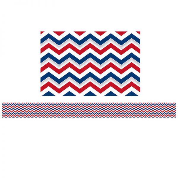 Edupress™ Patriotic Chevron Straight Border Trim, 35 Feet