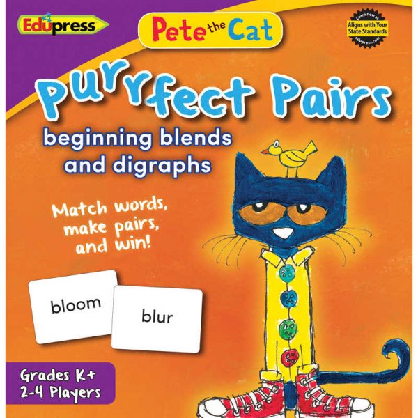 Edupress™ Pete the Cat® Purrfect Pairs Game Beginning Blends and Digraphs