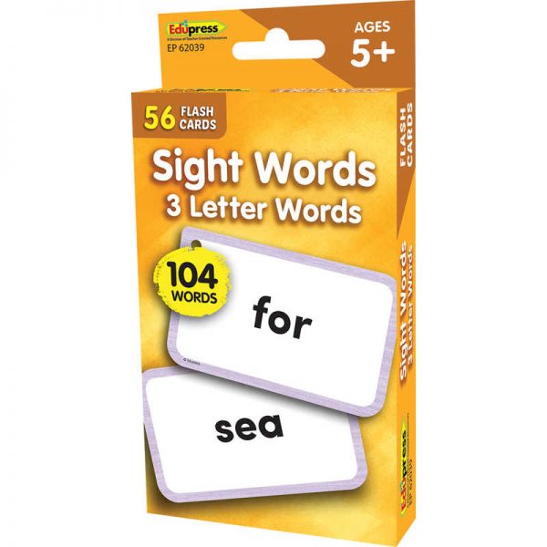Edupress™ Sight Words - 3 Letter Words Flash Cards