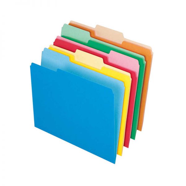 Pendaflex® Colored File Folders, 1/3 Cut Tabs, Box of 100