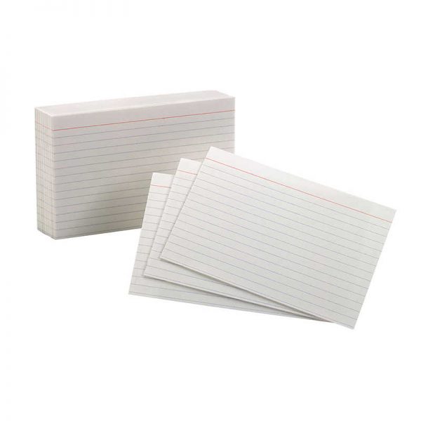 Oxford® Ruled Index Cards, 4" x 6", White, 100 Per Pack