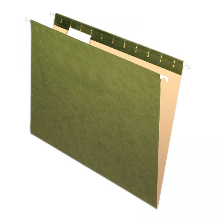 Pendaflex® Recycled Hanging Folders, Letter Size, Standard Green, 1/5 Cut, Box of 25