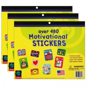 Eureka® Jumbo Motivational Sticker Book, 480 Stickers Per Book, Pack of 3